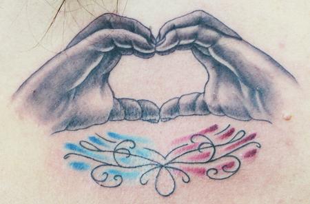 Tattoos - child's hands forming a heart - 62813